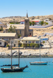 Port of the Shark Island, a small peninsula adjacent to the coastal city of Luderitz in Namibia.